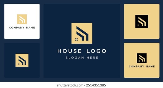 Vector of unique simple house logo and icon design template, can be used in various media easily, editable