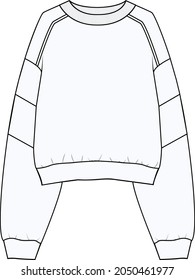 Vector unisex sudadera moda CAD, sudadera mujer con costilla y cremallera detalles dibujo técnico, plantilla, plano, boceto. Sudadera de tela Jersey o trenzada con vista frontal, trasera, color blanco

