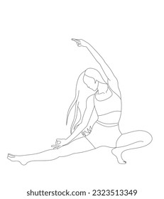 vector unit of young woman doing yoga pose on white background