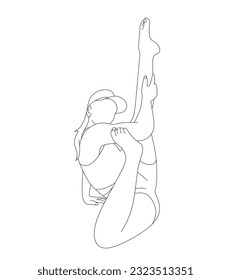 vector unit of young woman doing yoga pose on white background