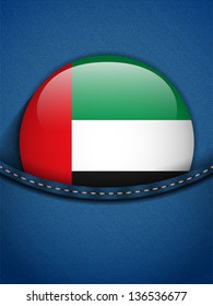 Vector - United Arab Emirates Flag Button in Jeans Pocket