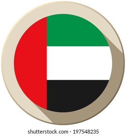 Vector - United Arab Emirates Flag Button Icon Modern