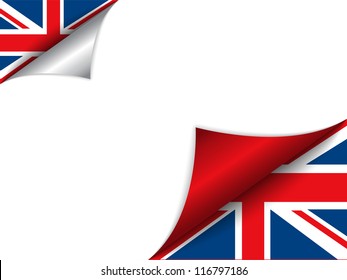 Vector - United Kingdom Country Flag Turning Page