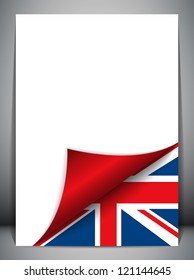 Vector - United Kingdom Country Flag Turning Page