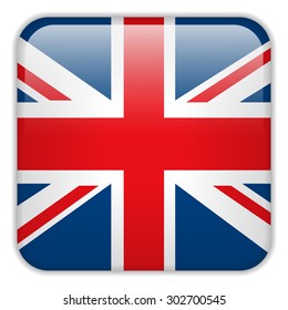 Vector - United Kingdom England Flag Smartphone Application Square Buttons