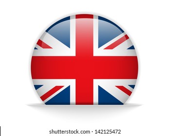 Vector - United Kingdom Flag Glossy Button