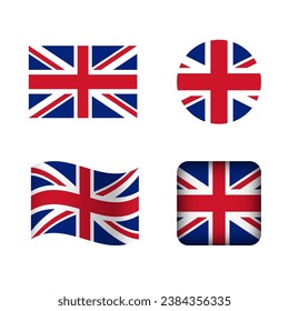 Vector United Kingdom National Flag Icons Set