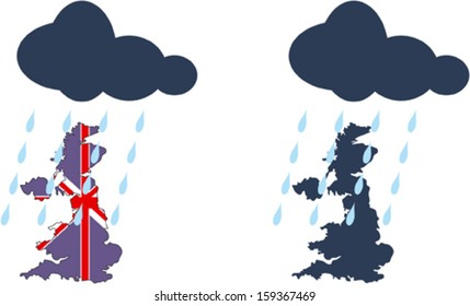 Vector United kingdom and rain 