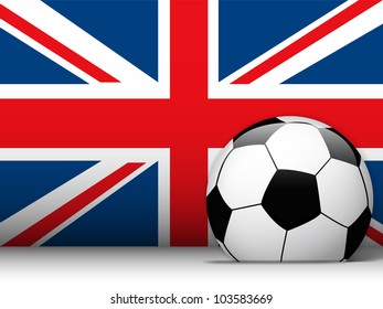 Vector - United Kingdom Soccer Ball with Flag Background