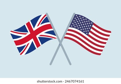 Vector United Kingdom and United States Flags Illustration
