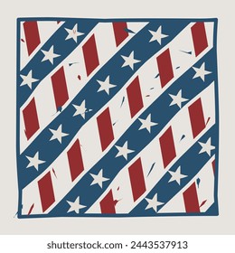 vector of united state bandana, vintage style perfect for print, apparel, etc