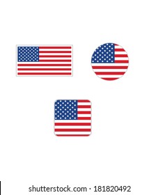 Vector United States of America Flag Set