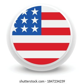 Vector - united states of america Flag Button Icon