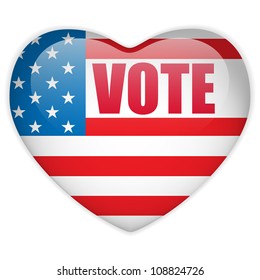 Vector - United States Election Vote Heart Button.
