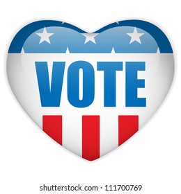 Vector - United States Election Vote Heart Button.