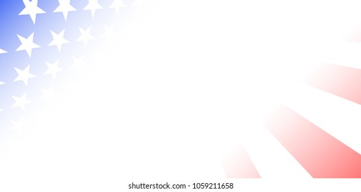 Vector United States flag background. Stars and Stripes abstract. Perspective background. Red, blue and white colors. USA