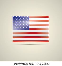 Vector - United States Flag Glossy Button