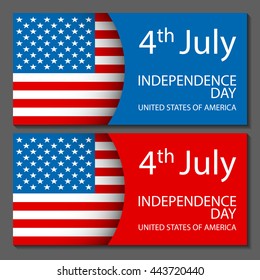 Vector - United States Flag Glossy usa flag set independence day art