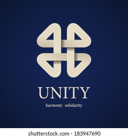 vector unity paper quarterfoil icon design template