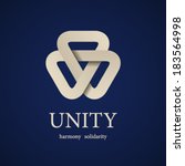 vector unity paper triangle icon design template