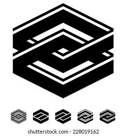 vector unity square black white symbols