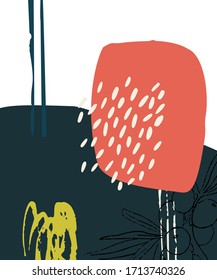 vector universal abstract card. Hand Drawn textures for banner, poster, card, cover, invitation,  brochure flyer