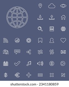 Vector universal mixed  icons set 