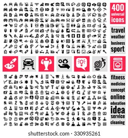 Vector Universal Set of 400 universal quality icons.