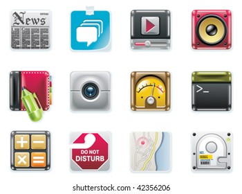 Vector universal square icons. Part 2 (white background)