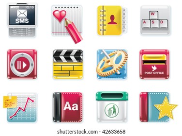 Vector universal square icons. Part 4 (white background)