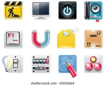 Vector universal square icons. Part 5 (white background)