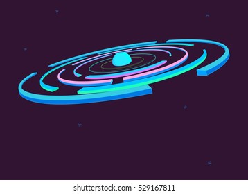 vector universe abstract planet web colors logo icon isolated illustration