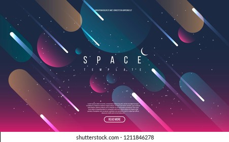 Vector Universe background for presentation design. Brochure template with space elements.