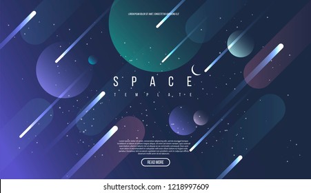 Vector Universe background for presentation design. Brochure template with space elements.