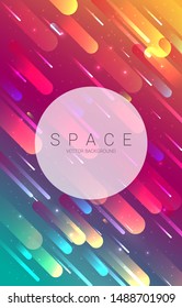 Vector Universe background for presentation design. Brochure template with space elements
