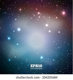 Vector Universe background for presentation design. Brochure star and space template