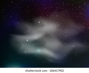 Vector Universe background for presentation design. Brochure star and space template