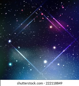 Vector Universe background for presentation design. Brochure star and space template