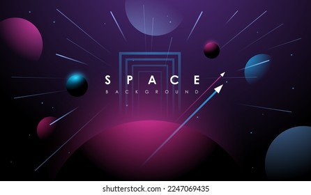 Vector Universe background for presentation design. Brochure template with space elements.