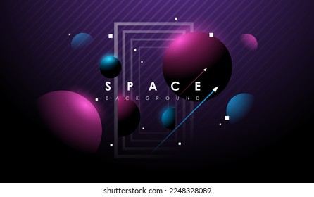 Vector Universe background for presentation design. Brochure template with space elements.