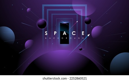 Vector Universe background for presentation design. Brochure template with space elements.