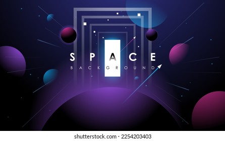 Vector Universe background for presentation design. Brochure template with space elements.