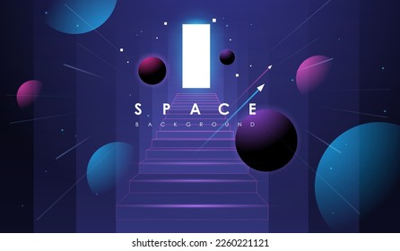 Vector Universe background for presentation design. Brochure template with space elements.