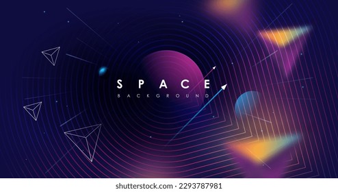 Vector Universe background for presentation design. Brochure template with space elements.