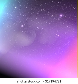 Vector Universe background for presentation design. Brochure star and space template