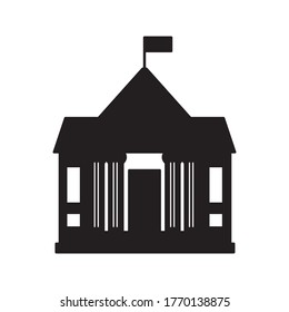vector university building isolated icon - museum illustration sign . architectural sign symbol on white background