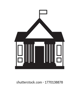 vector university building isolated icon - museum illustration sign . architectural sign symbol on white background