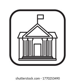 icono aislado del edificio de la universidad vectorial - signo de ilustración del museo. símbolo de signo arquitectónico sobre fondo blanco