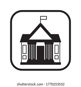 vector university building isolated icon - museum illustration sign . architectural sign symbol on white background