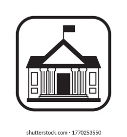 vector university building isolated icon - museum illustration sign . architectural sign symbol on white background
